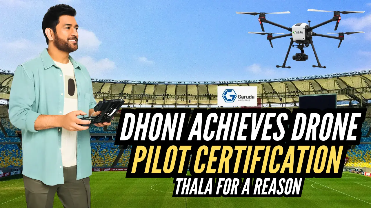 Dhoni Achieves Drone Pilot Certification from Chennai's Garuda Aerospace